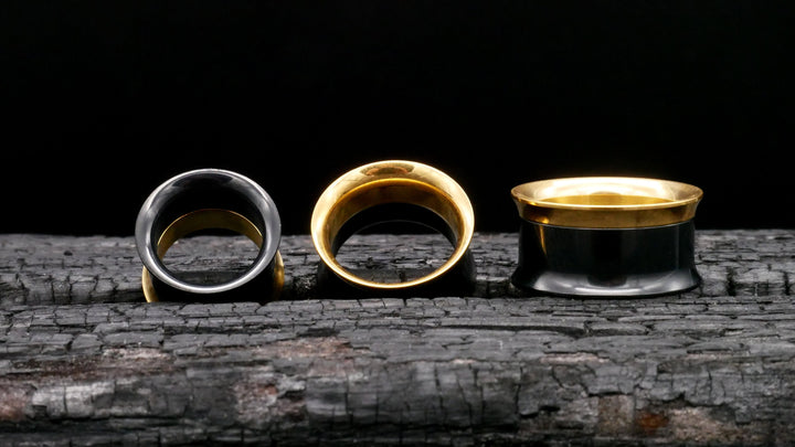 1x Tunnel Gold Schwarz 6-25mm - K2