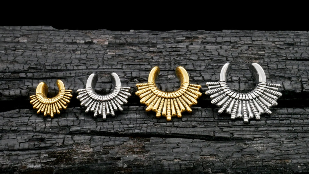 1x Saddle Tunnel Gold Silber 8-19mm - K3