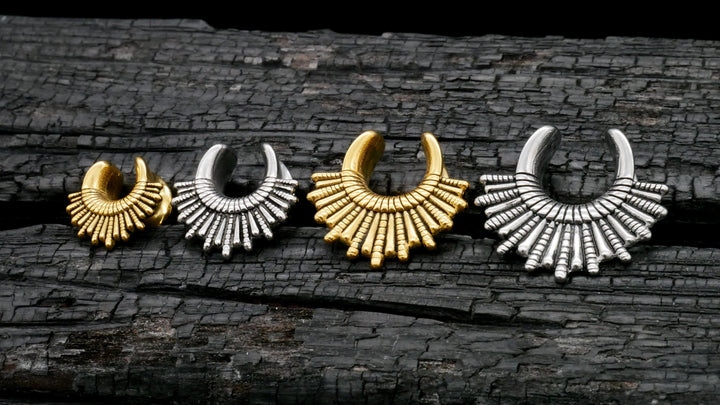 1x Saddle Tunnel Gold Silber 8-19mm - K3