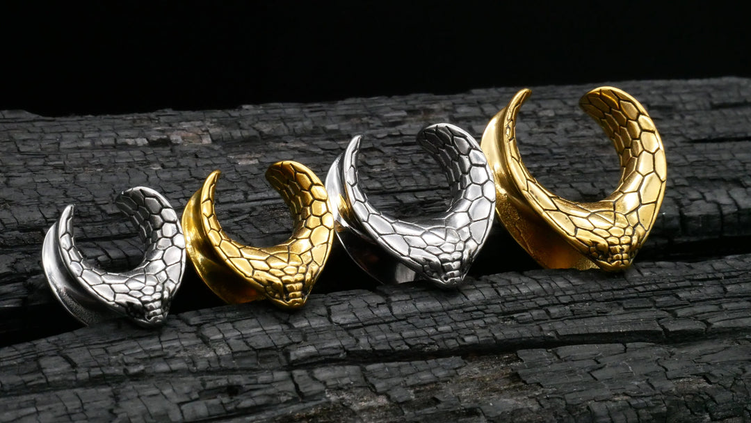 1x Saddle Tunnel Gold Silber 8-19mm - K3
