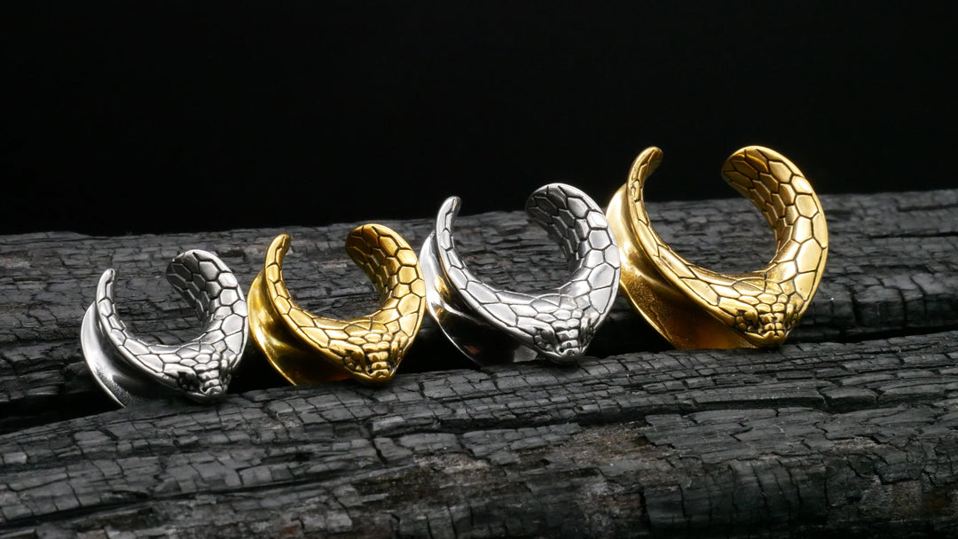 1x Saddle Tunnel Gold Silber 8-19mm - K3