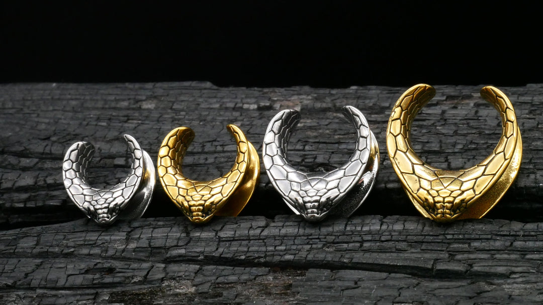 1x Saddle Tunnel Gold Silber 8-19mm - K3