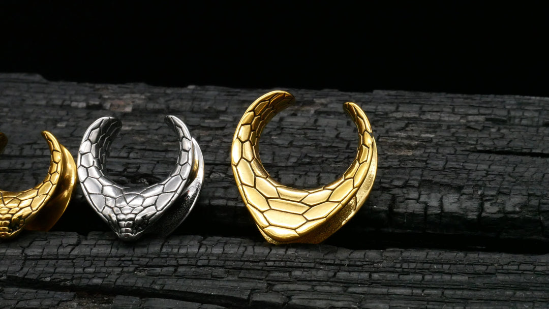 1x Saddle Tunnel Gold Silber 8-19mm - K3