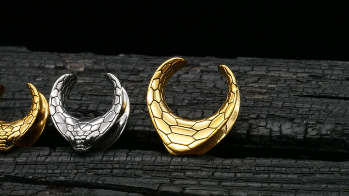 1x Saddle Tunnel Gold Silber 8-19mm - K3