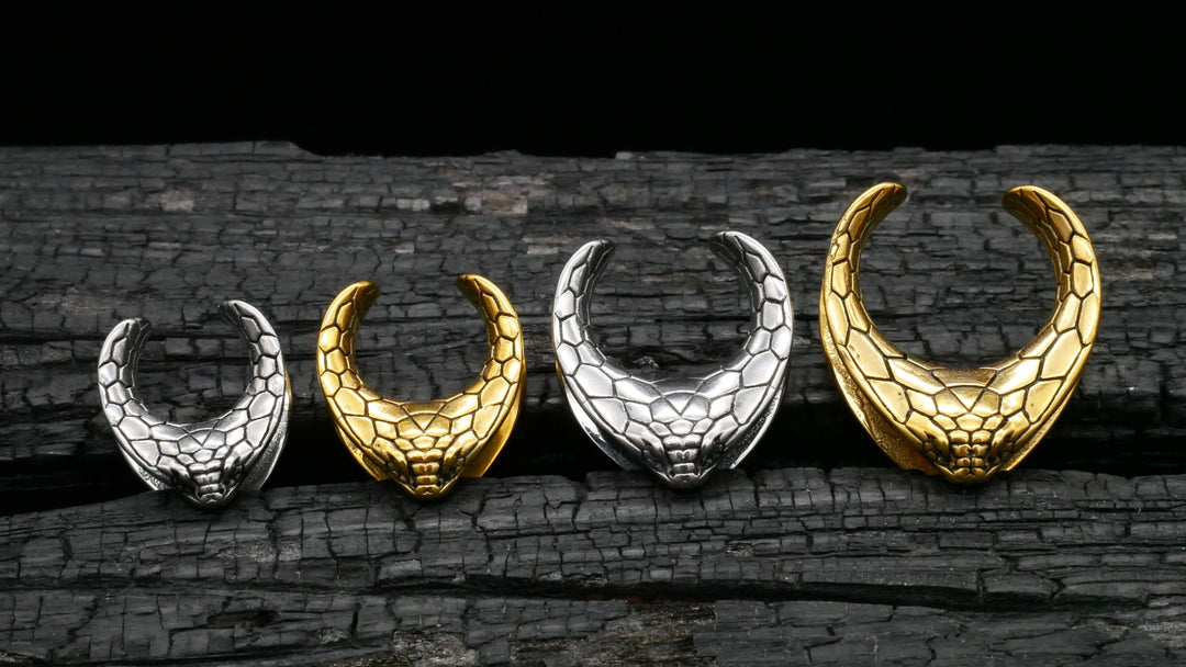 1x Saddle Tunnel Gold Silber 8-19mm - K3