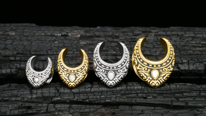 1x Saddle Tunnel Gold Silber 6-16mm - K3