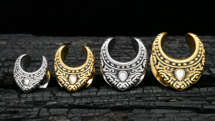 1x Saddle Tunnel Gold Silber 6-16mm - K3
