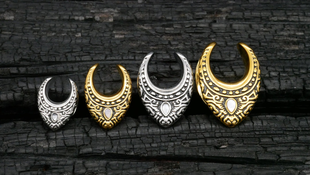 1x Saddle Tunnel Gold Silber 6-16mm - K3