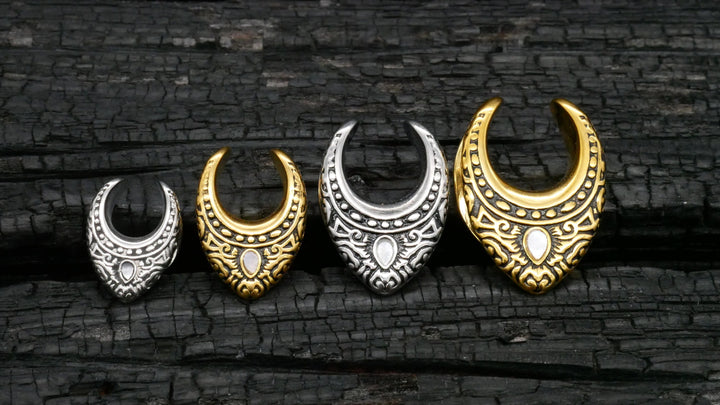 1x Saddle Tunnel Gold Silber 6-16mm - K3