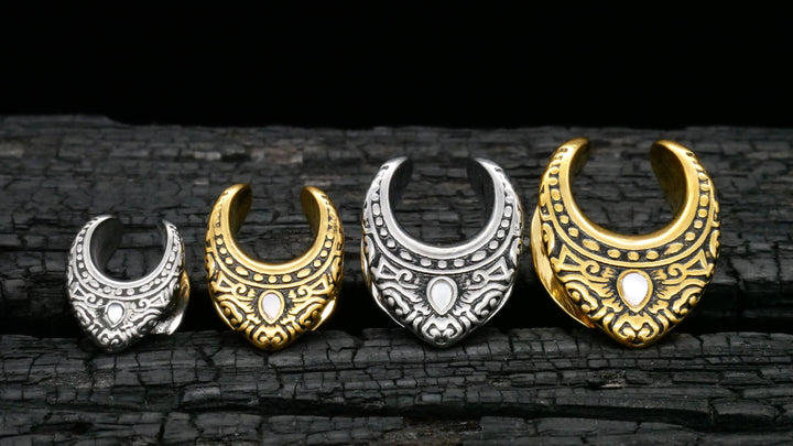 1x Saddle Tunnel Gold Silber 6-16mm - K3