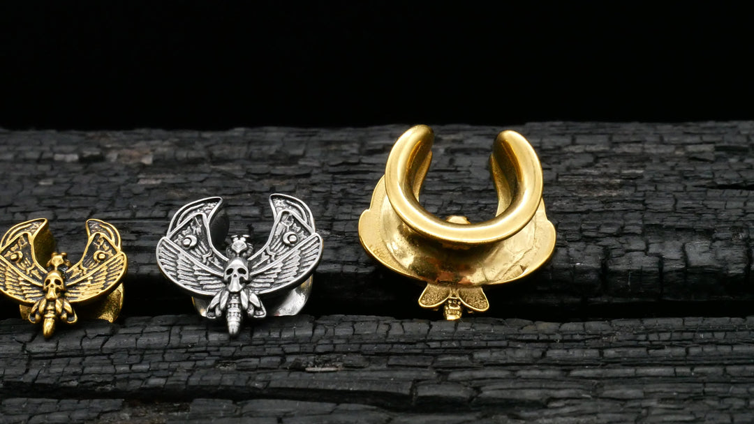 1x Saddle Plug Gold Silber 8-14mm - K3