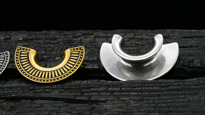 1x Saddle Tunnel Gold Silber 10-25mm - K3