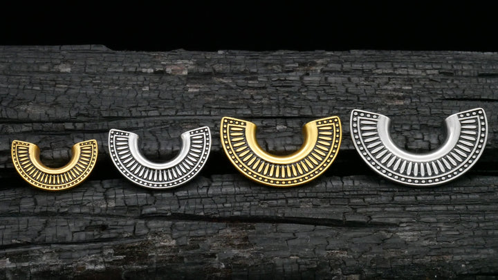 1x Saddle Tunnel Gold Silber 10-25mm - K3
