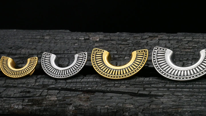 1x Saddle Tunnel Gold Silber 10-25mm - K3