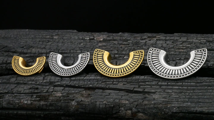 1x Saddle Tunnel Gold Silber 10-25mm - K3