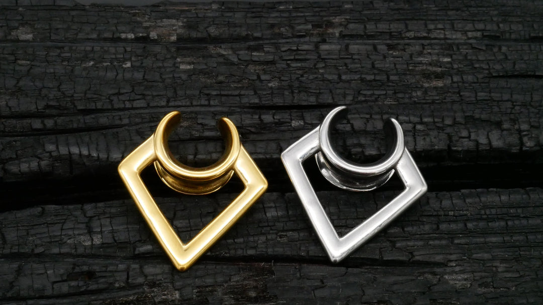 1x Saddle Tunnel Gold Silber 8-19mm - K4