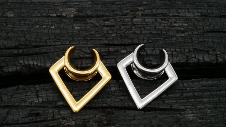 1x Saddle Tunnel Gold Silber 8-19mm - K4