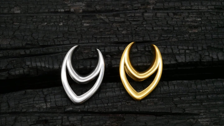 1x Saddle Tunnel Gold Silber 8-16mm - K4