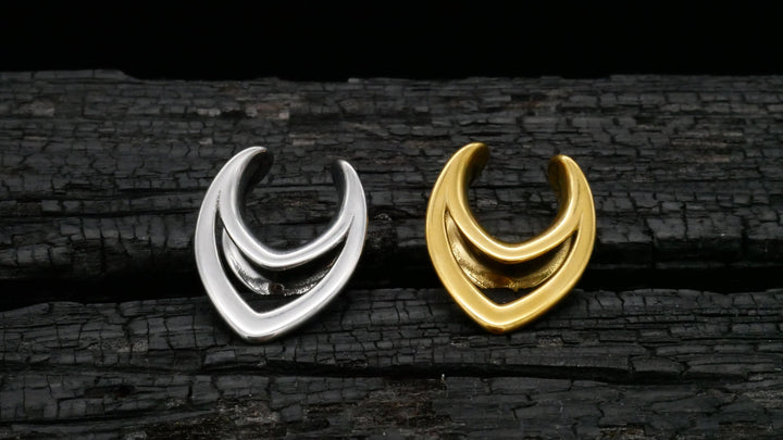 1x Saddle Tunnel Gold Silber 8-16mm - K4