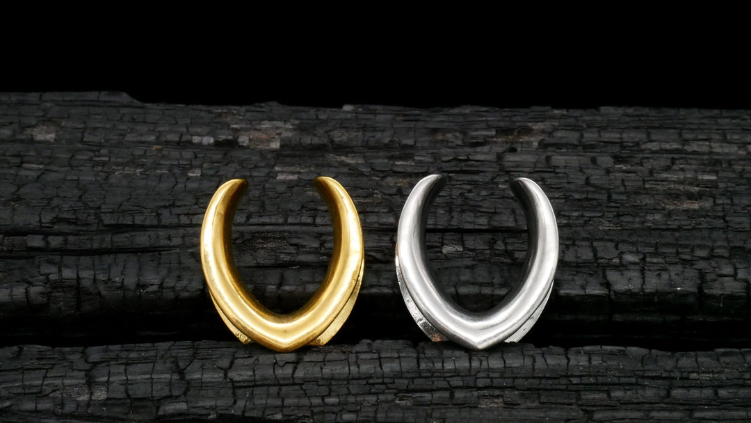 1x Saddle Tunnel Gold Silber 6-25mm - K4