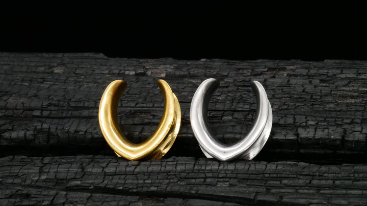 1x Saddle Tunnel Gold Silber 6-25mm - K4