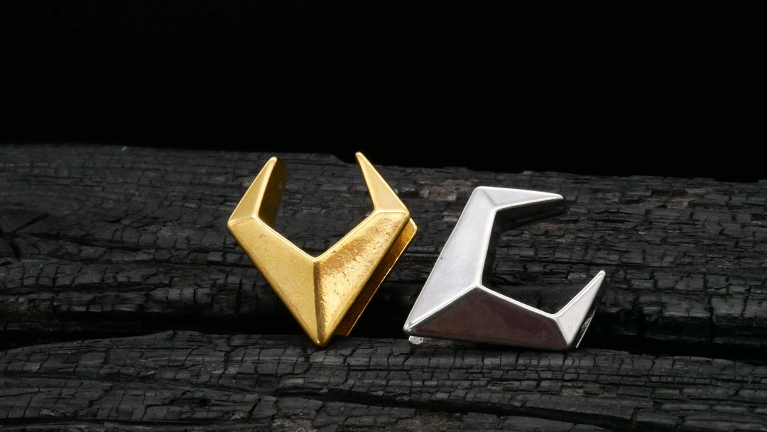 1x Saddle Tunnel Gold Silber 8-19mm - K4