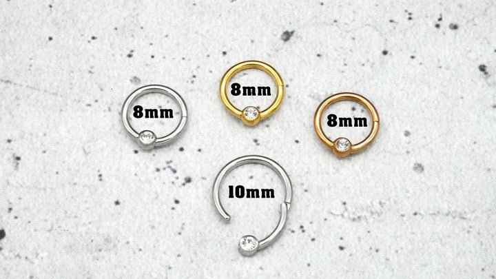 Piercing Ring Septum Chirurgenstahl 1,2mm 16g - 1A/10