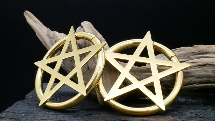 Paar Ohrgewichte Gold Silber Schwarz 5mm - EE-1