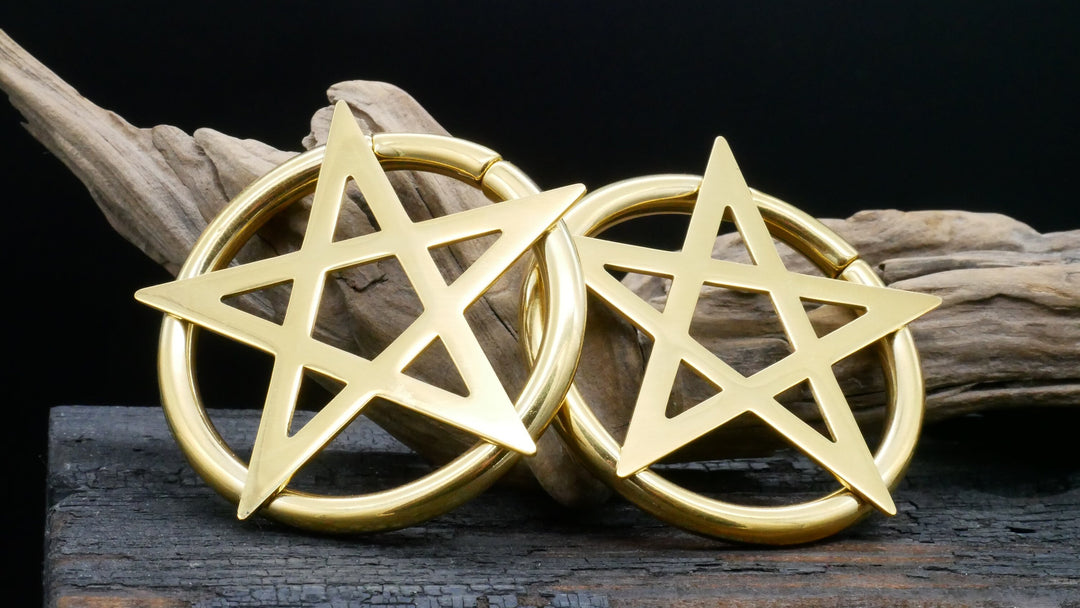 Paar Ohrgewichte Gold Silber Schwarz 5mm - EE-1