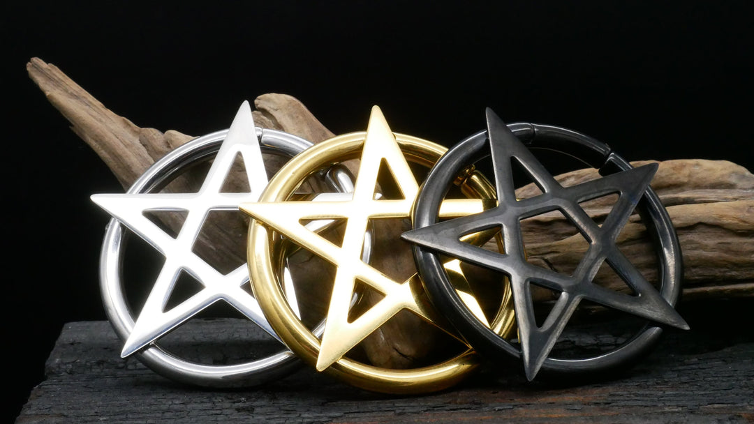 Paar Ohrgewichte Gold Silber Schwarz 5mm - EE-1