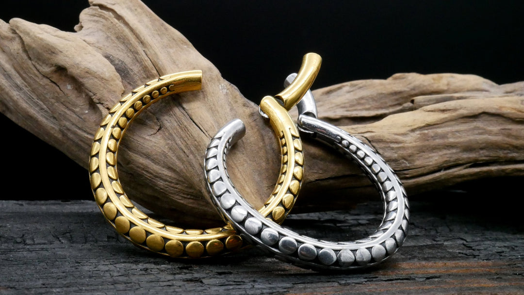Paar Ohrringe Gold Silber 4mm - EE-1