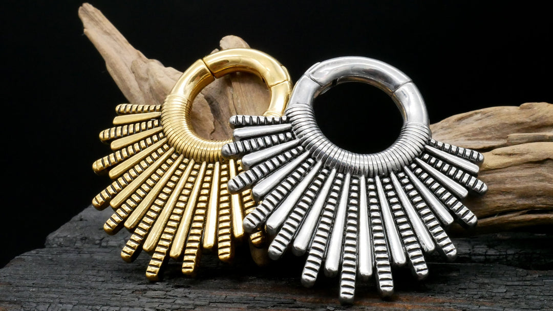 Paar Ohrgewichte Gold Silber 5mm - EE-2