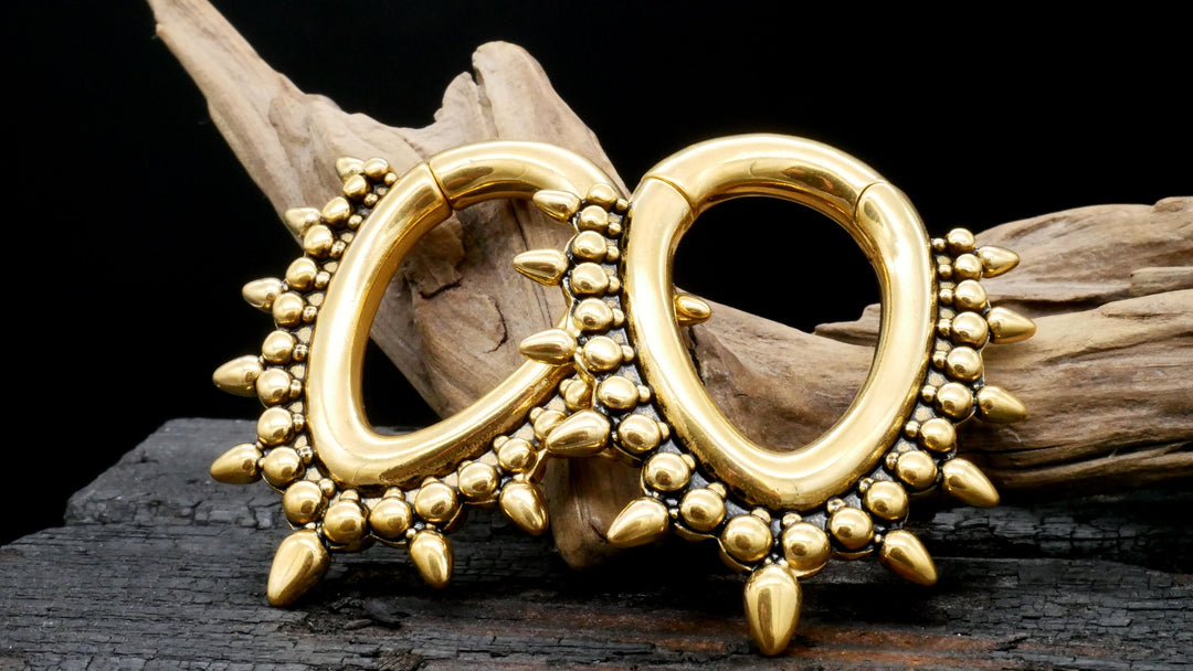 Paar Ohrgewichte Gold Silber 6mm - EE-2