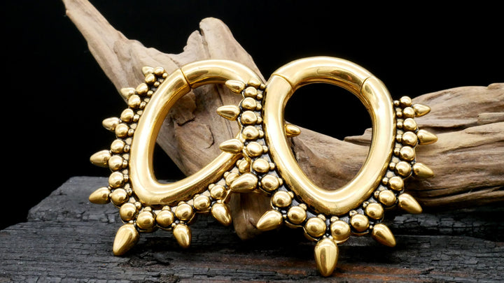 Paar Ohrgewichte Gold Silber 6mm - EE-2