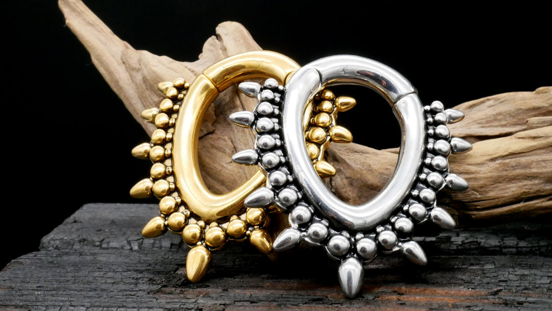 Paar Ohrgewichte Gold Silber 6mm - EE-2