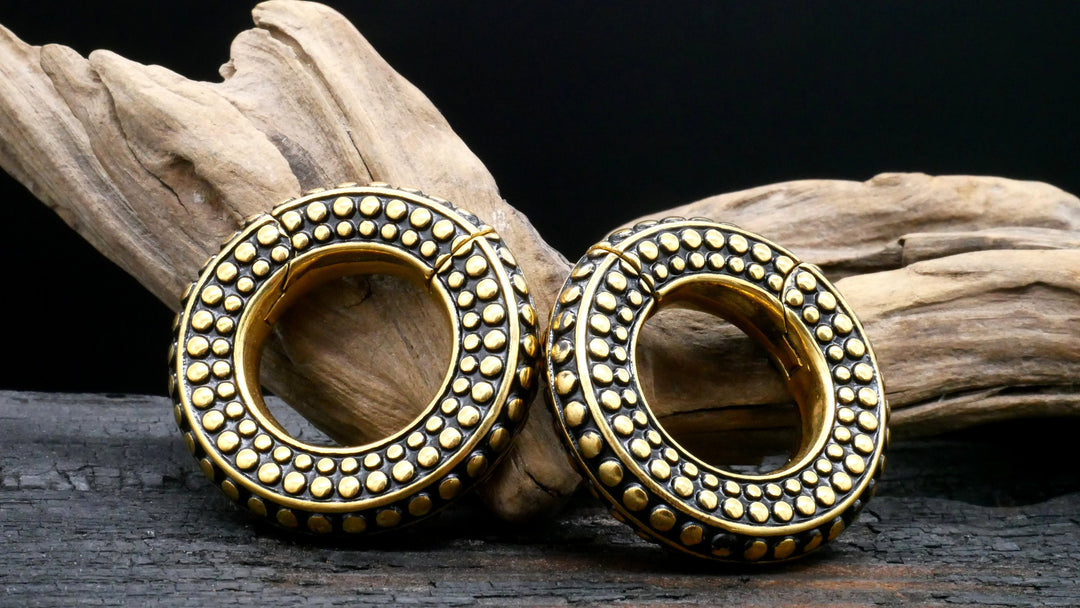 Paar Ohrgewichte Gold Silber 8mm - EE-2