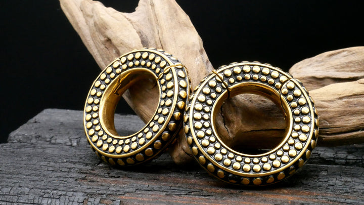 Paar Ohrgewichte Gold Silber 8mm - EE-2