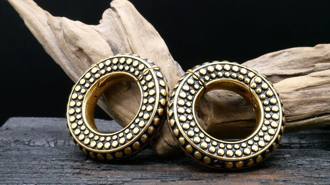 Paar Ohrgewichte Gold Silber 8mm - EE-2