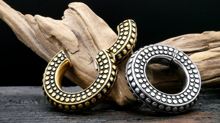 Paar Ohrgewichte Gold Silber 8mm - EE-2