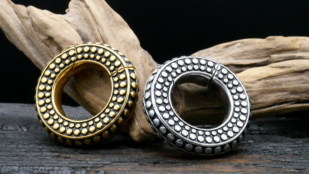 Paar Ohrgewichte Gold Silber 8mm - EE-2