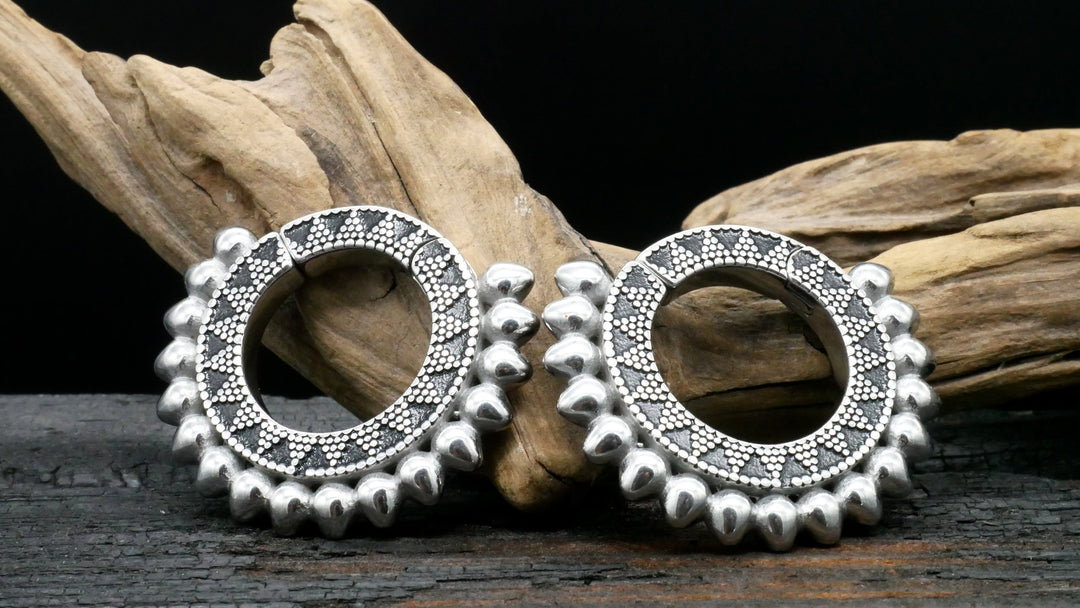 Paar Ohrgewichte Gold Silber 6mm - EE-2