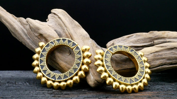 Paar Ohrgewichte Gold Silber 6mm - EE-2