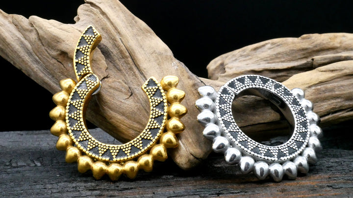 Paar Ohrgewichte Gold Silber 6mm - EE-2