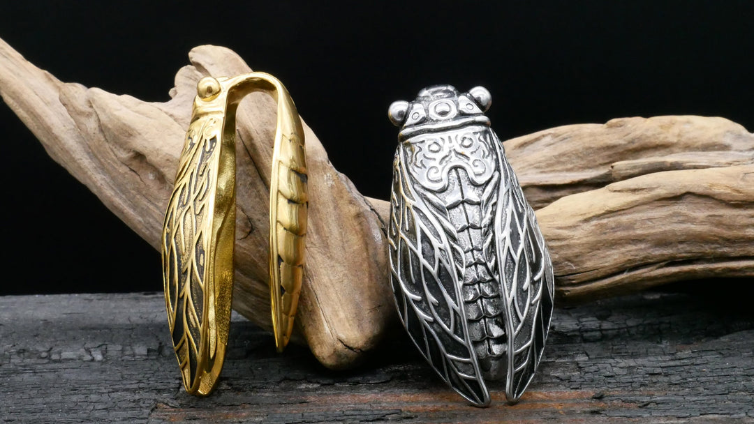 Paar Ohrgewichte Gold Silber 12mm - EE-3