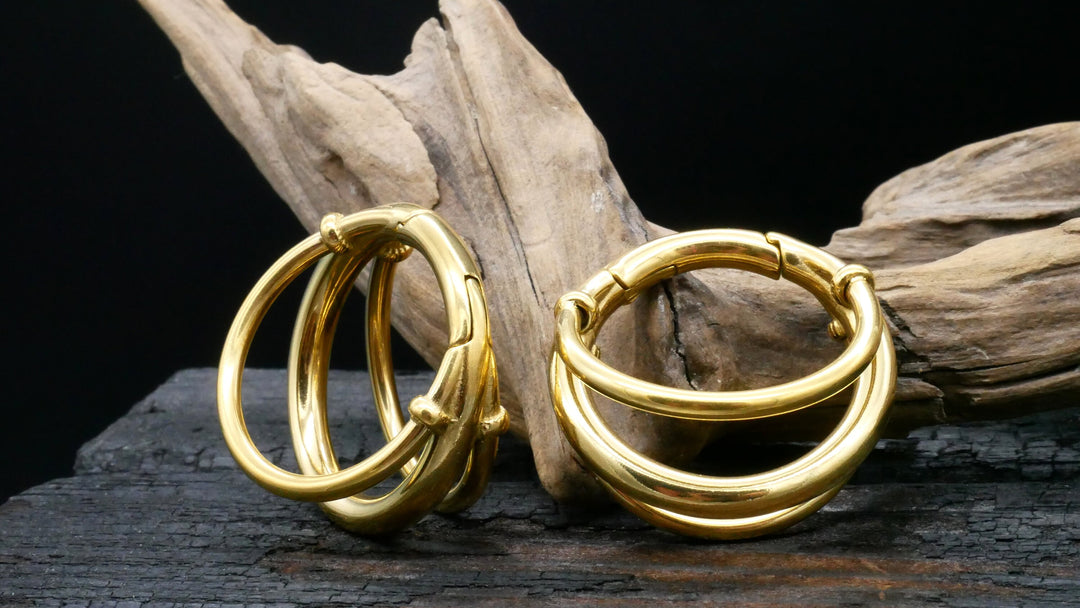 Paar Ohrringe Gold Silber 4mm - EE-2