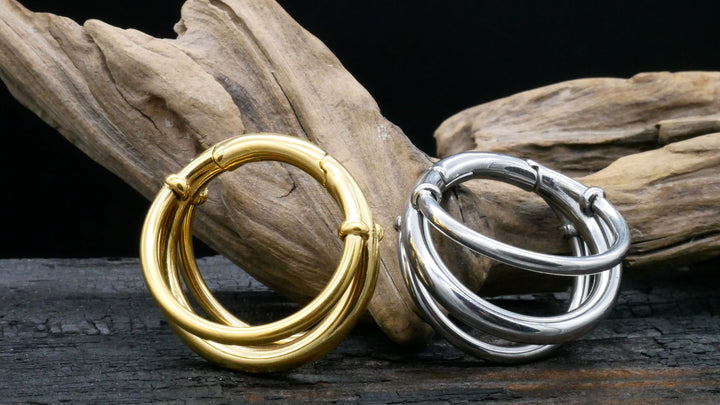 Paar Ohrringe Gold Silber 4mm - EE-2