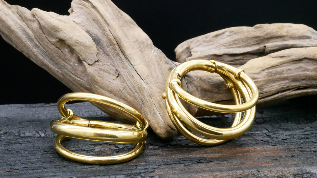 Paar Ohrringe Gold Silber 4mm - EE-2