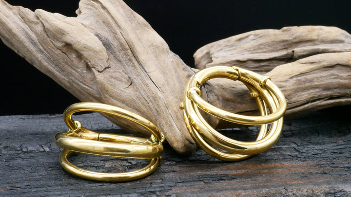 Paar Ohrringe Gold Silber 4mm - EE-2