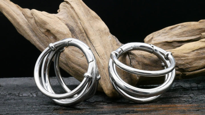 Paar Ohrringe Gold Silber 4mm - EE-2