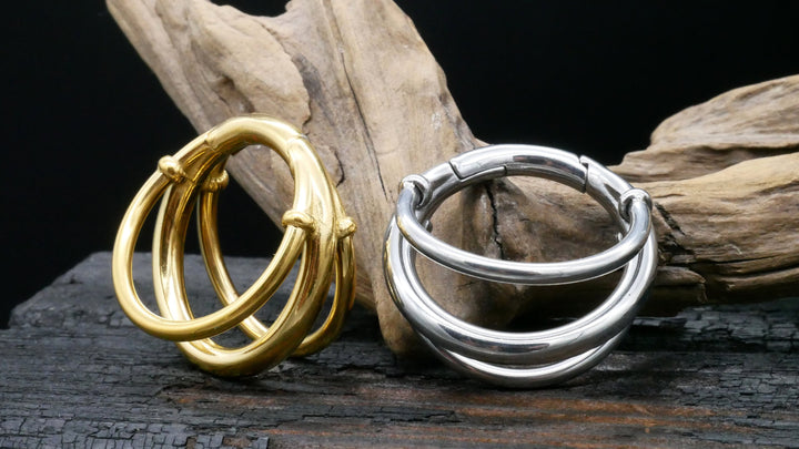 Paar Ohrringe Gold Silber 4mm - EE-2